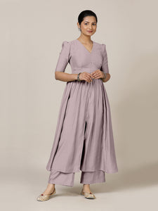 Faiza x Rozaana | A Line Kurta in Lilac with Thread Work | Coords or Only Kurta