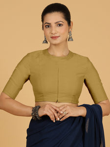 Farida x Rozaana | Regular Sleeves Saree Blouse in Dijon Mustard