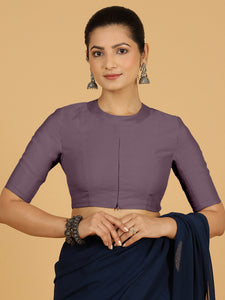 Farida x Rozaana | Regular Sleeves Saree Blouse in Purple Mauve