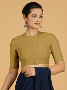 Farida x Rozaana | Regular Sleeves Saree Blouse in Dijon Mustard