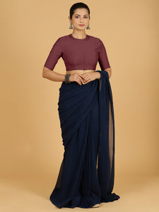 Farida x Rozaana | Regular Sleeves Saree Blouse in Deep Maroon