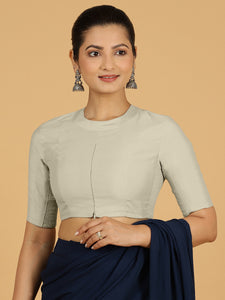 Farida x Rozaana | Regular Sleeves Saree Blouse in Ivory