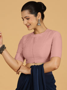 Farida x Rozaana | Regular Sleeves Saree Blouse in Sea Pink