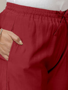 Fiza x Rozaana | Straight Pant in Scarlet Red