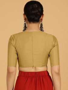 Ghazal x Rozaana | Elbow Sleeves Saree Blouse in Dijon Mustard