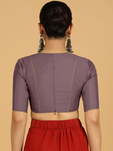 Ghazal x Rozaana | Elbow Sleeves Saree Blouse in Purple Mauve