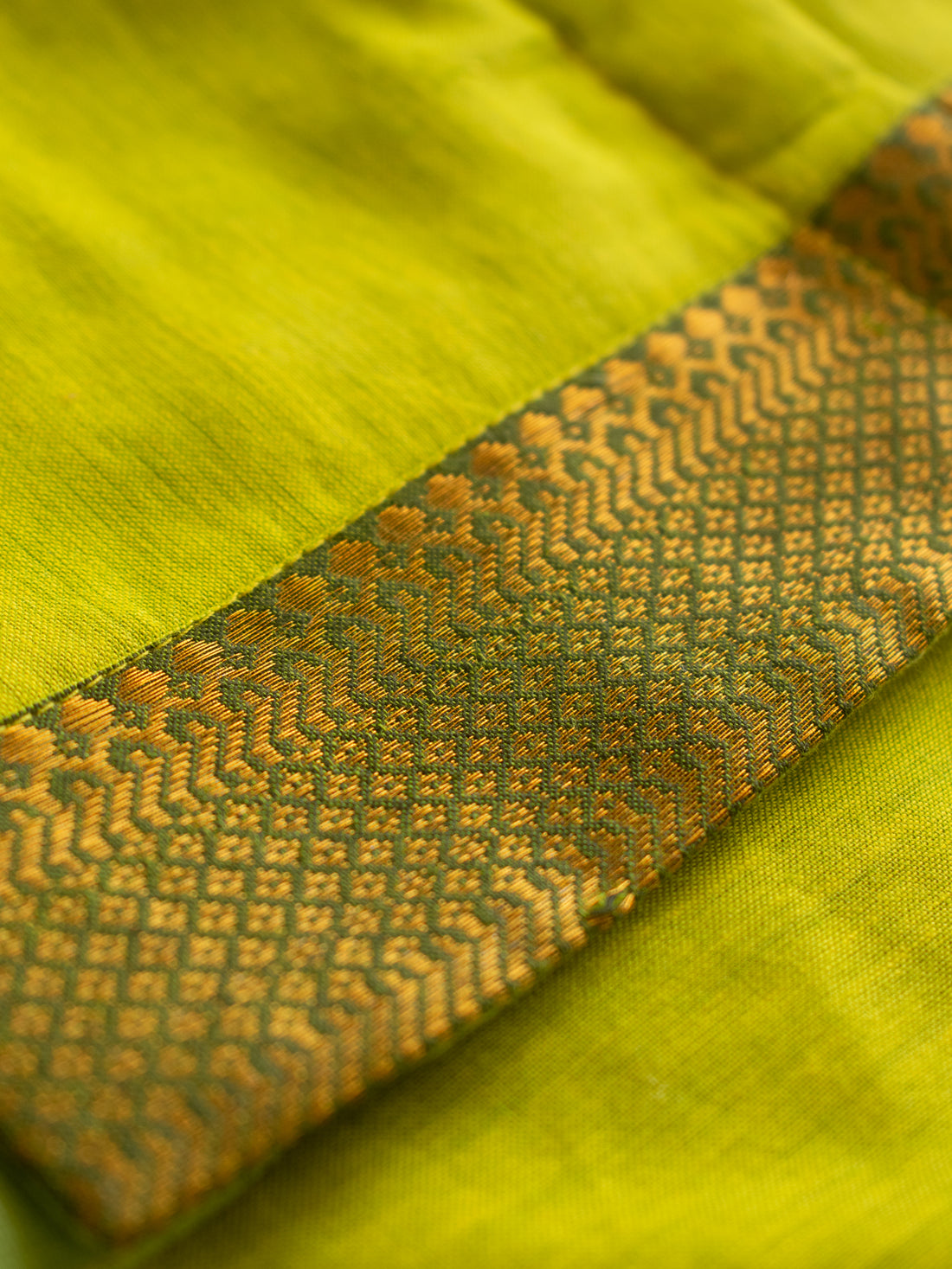 Gungun x Tyohaar | Radiant Citron Mangalgiri Cotton Ready-To-Wear Saree