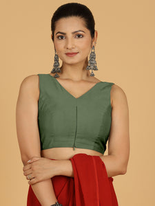 Hema x Rozaana |  Saree Blouse in Hunter Green