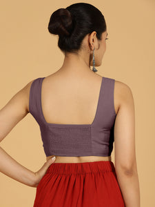 Hema x Rozaana |  Saree Blouse in Purple Mauve