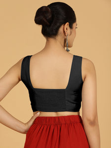 Hema x Rozaana |  Saree Blouse in Raven Black