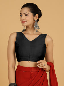 Hema x Rozaana |  Saree Blouse in Raven Black