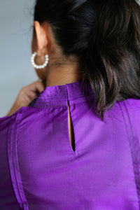 Vanya x Tyohaar | Purple Art Silk Kurta Pant Set
