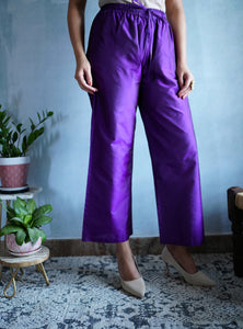 Fiza x Tyohaar | Purple Art Silk Pants