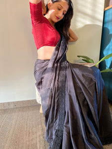 Anisha x Rozaana | Elbow Sleeves Saree Blouse in Crimson Red