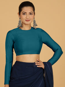 Jaya x Rozaana |  Saree Blouse in Crystal Teal