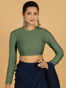 Jaya x Rozaana |  Saree Blouse in Hunter Green