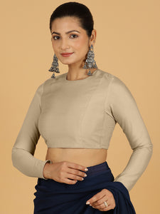 Jaya x Rozaana |  Saree Blouse in Oyster Grey