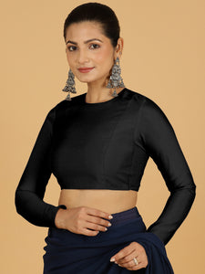 Jaya x Rozaana |  Saree Blouse in Raven Black