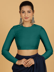 Jaya x Rozaana |  Saree Blouse in Peacock Green