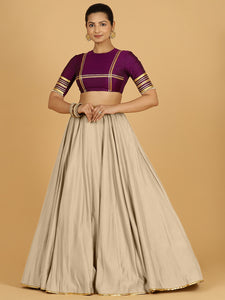 Jhalak x Tyohaar | Oyster Grey Panelled Lehenga Skirt