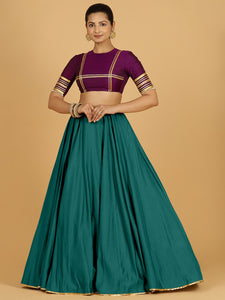 Jhalak x Tyohaar | Peacock Green Panelled Lehenga Skirt