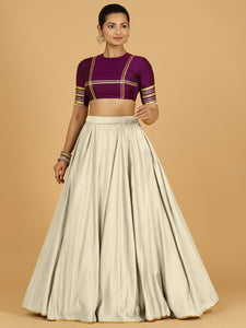 Jhalak x Tyohaar | Ivory Panelled Lehenga Skirt