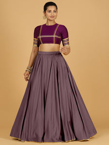 Jhalak x Tyohaar | Purple Mauve Panelled Lehenga Skirt