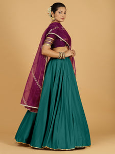 Jhalak x Tyohaar | Peacock Green Panelled Lehenga Skirt