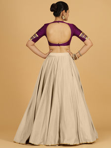 Jhalak x Tyohaar | Oyster Grey Panelled Lehenga Skirt