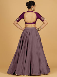 Jhalak x Tyohaar | Purple Mauve Panelled Lehenga Skirt