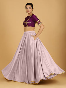 Jhalak x Tyohaar | Lilac Panelled Lehenga Skirt