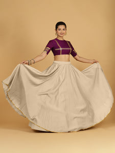 Jhalak x Tyohaar | Oyster Grey Panelled Lehenga Skirt