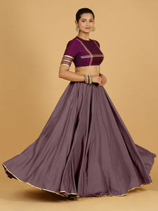 Jhalak x Tyohaar | Purple Mauve Panelled Lehenga Skirt