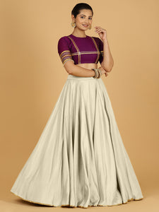 Jhalak x Tyohaar | Ivory Panelled Lehenga Skirt