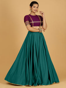 Jhalak x Tyohaar | Peacock Green Panelled Lehenga Skirt