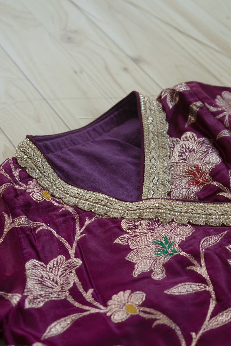 Jugnu x Tyohaar | Violet Meenakari Angrakha-Sharara Set