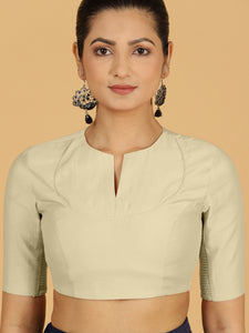 Karishma x Rozaana | Elbow Sleeves Saree Blouse in Ivory