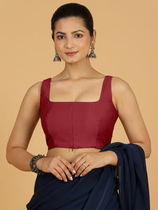 Kasturi x Rozaana | Sleeveless Saree Blouse in Scarlet Red