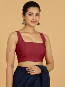 Kasturi x Rozaana | Sleeveless Saree Blouse in Scarlet Red