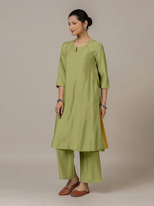 Mahi x Rozaana | A Line Kurta in Pista Green with Thread Work | Coords or Only Kurta