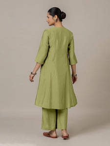 Mahi x Rozaana | A Line Kurta in Pista Green with Thread Work | Coords or Only Kurta