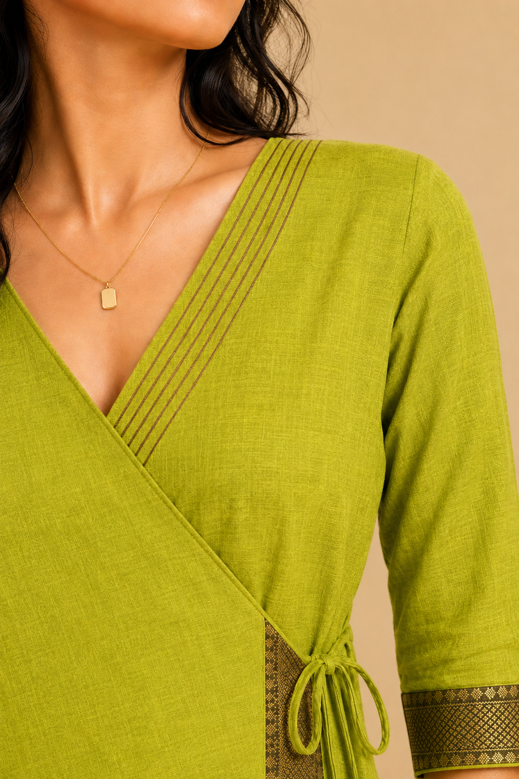 Mandira | Wrap Radiant Citron Mangalgiri Cotton BreezeFit™ Dress