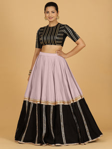 Mastani x Tyohaar | LLilac Panelled Lehenga Skirt