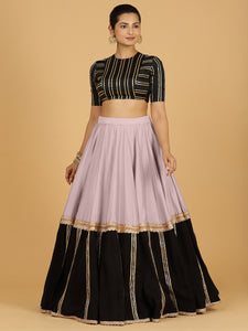 Mastani x Tyohaar | LLilac Panelled Lehenga Skirt