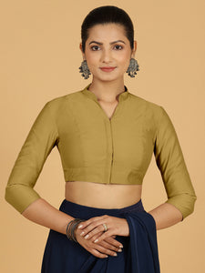 Maya x Rozaana | Three Quarter Sleeves Saree Blouse in Dijon Mustard