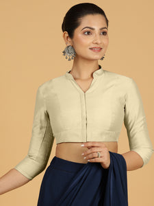 Maya x Rozaana | Three Quarter Sleeves Saree Blouse in Ivory