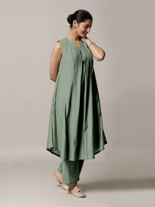 Mirha x Rozaana | A Line Kurta in Mint Green with Thread Work | Coords or Only Kurta