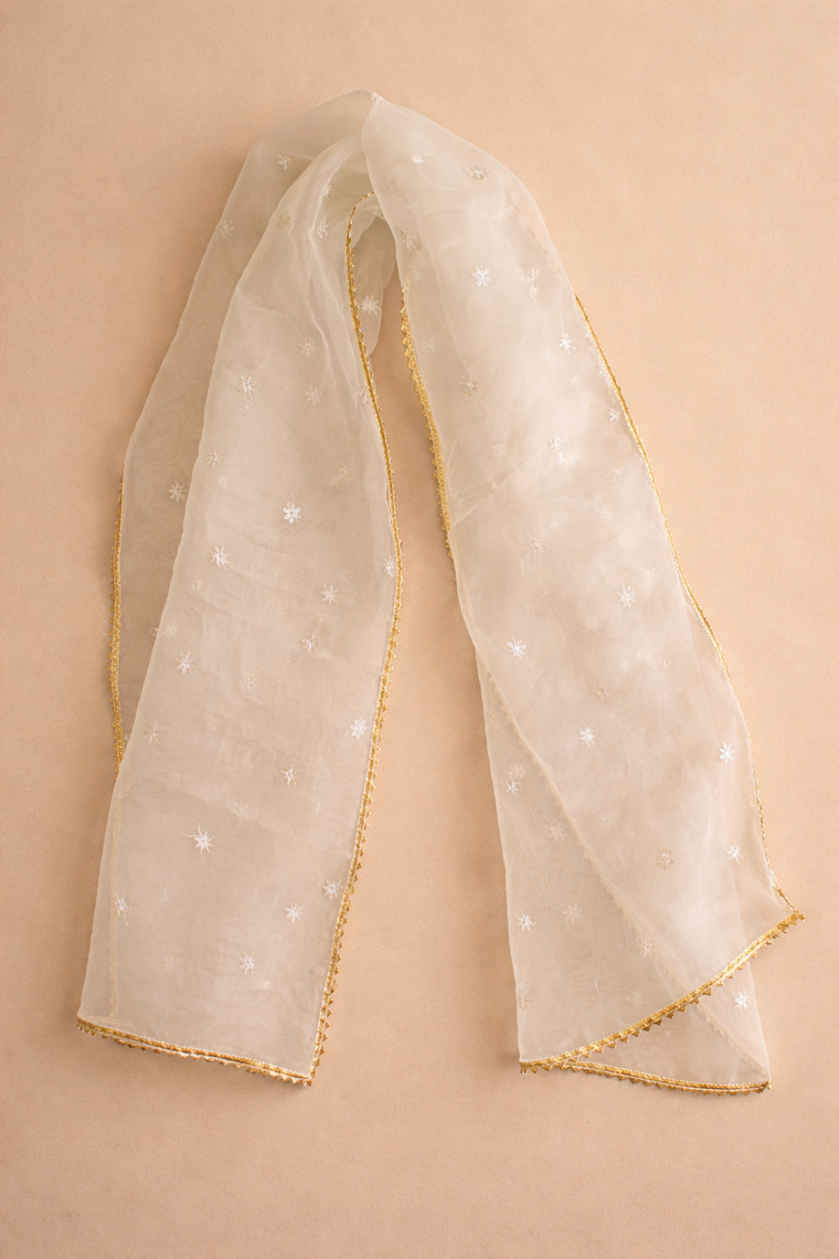 Zimiya x Tyohaar | Peach & Yellow Plain Chandheri Panelled Sharara Set