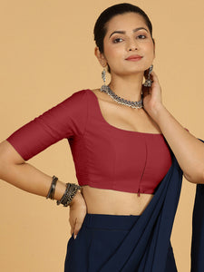 Nidhi x Rozaana | Elbow Sleeves Saree Blouse in Scarlet Red