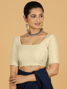 Nihira x Rozaana | Elbow Sleeves Saree Blouse in Ivory